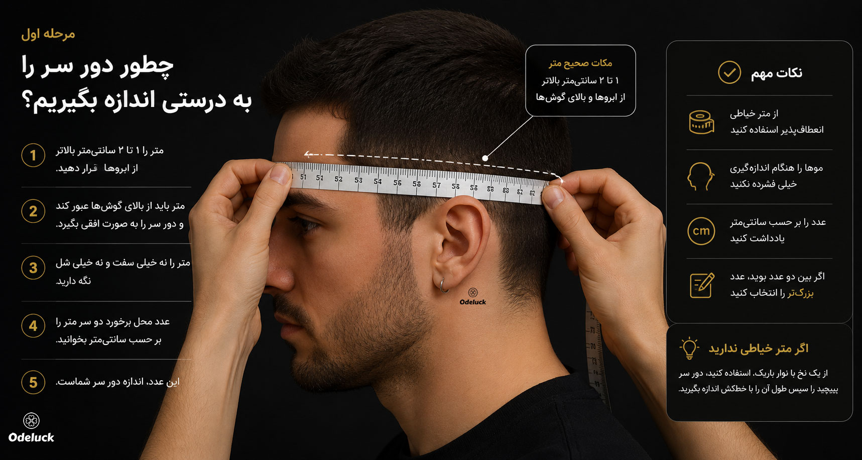 چطور دور سر را برای انتخاب سایز کلاه اندازه بگیریم؟