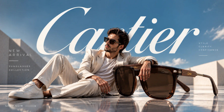 بنر تبلیغاتی عینک CARTIER