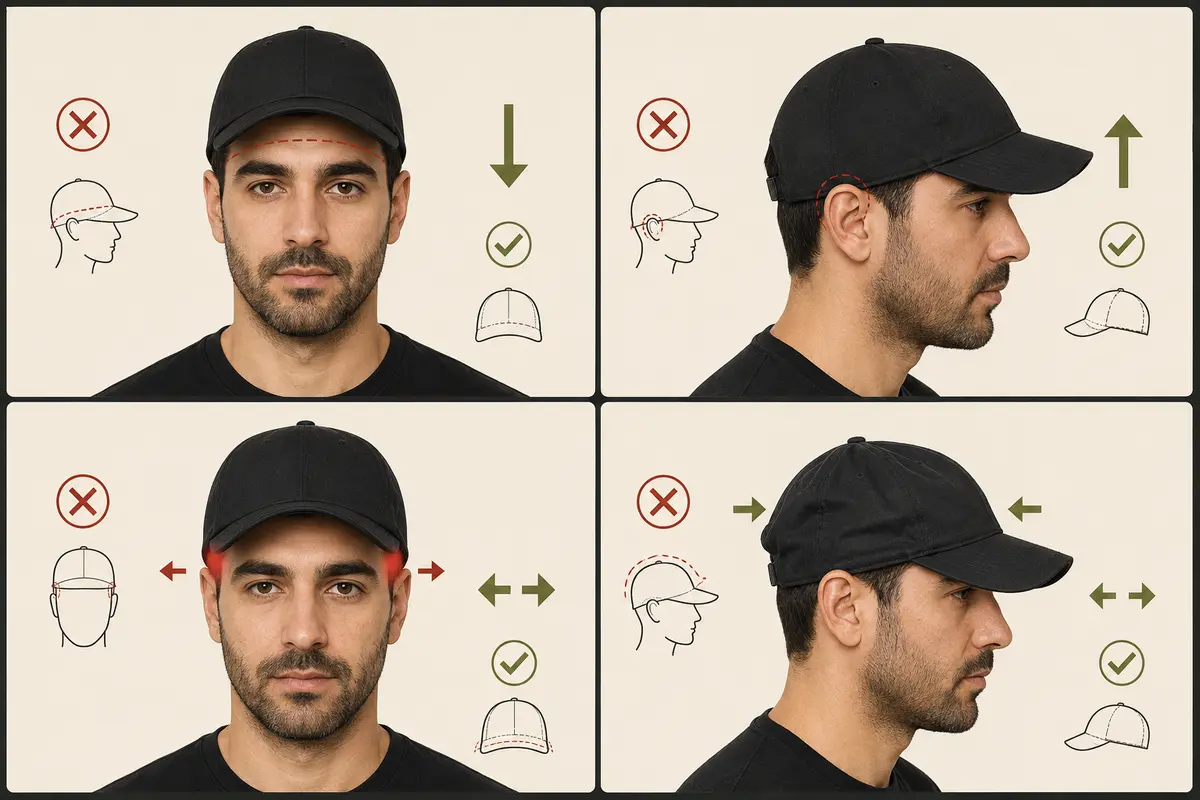 راهنمای تصویری تشخیص مشکلات فیت کلاه کپ و انتخاب راه‌حل مناسب
