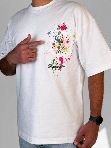 تیشرت باکسی ماکان با گلدوزی Machinist