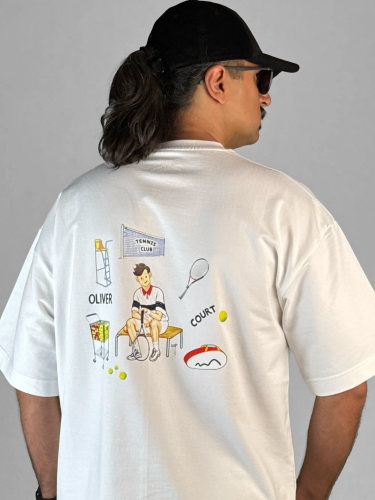 ست تیشرت شلوارک ماکان با چاپ Tennis Club