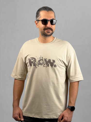 تیشرت پنبه براش با چاپ برجسته طرح Raw