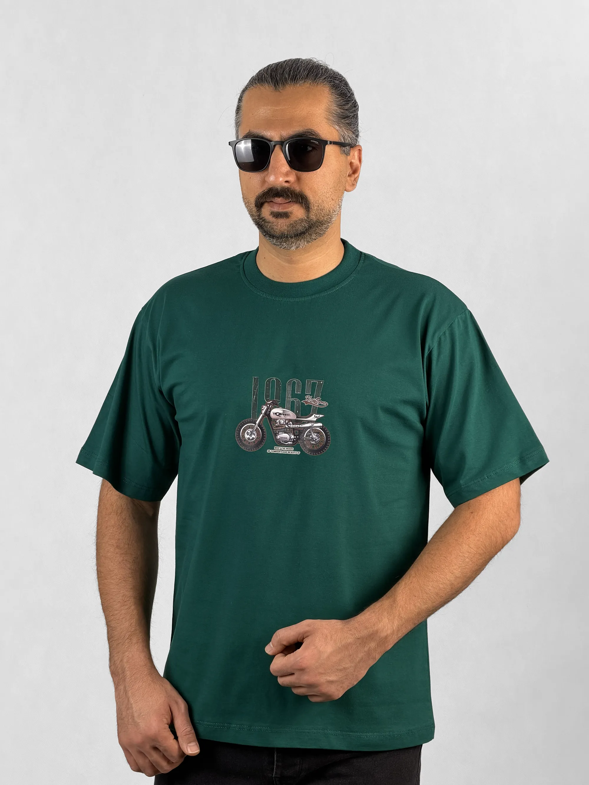 تیشرت مردانه آستین کوتاه یقه گرد جنس پنبه چاپدار 1967