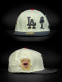 کلاه بک فیت نیو ارا LA Dodgers Palm لیمویی طوسی (کد 187)