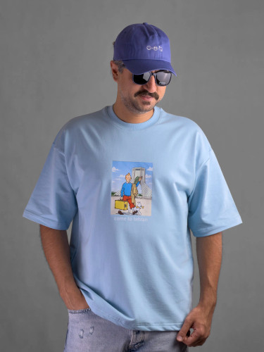 تیشرت باکسی یونیسکس ماکان پنبه TINTIN IN TEHRAN