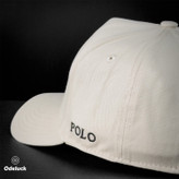 کلاه کپ بیسبالی کتان آستردار سگک فلزی POLO | جزئیات لوگوی بغل