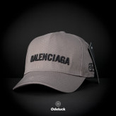 کلاه کپ بیسبالی کتان آستردار سگک فلزی BALENCIAGA | نمای روبرو کرم خاکی