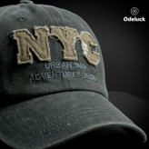 کلاه کپ کتان سنگشور NYC ADVENTURE | جزئیات تکه دوزی و گلدوزی جلوی کلاه