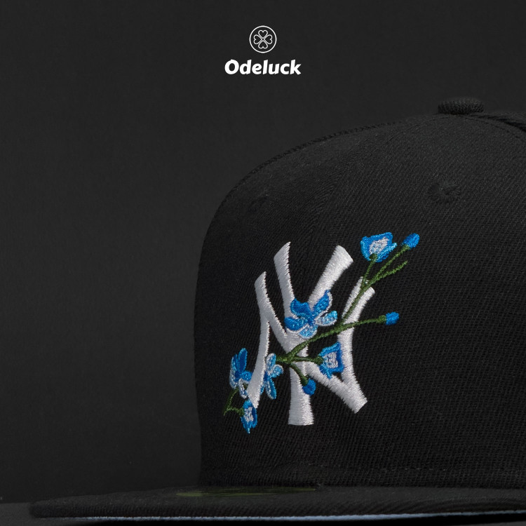 کلاه کپ بک فیت NEW ERA - NY YANKEES NAVY BLOOM | جزئیات گلدوزی