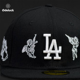 کلاه کپ بک فیت NEW ERA - LA DODGERS NO MONEY NO HAPPY | جزئیات گلدوزی جلو