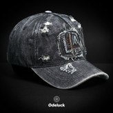 VINTAGE WASHED BASEBAL DENIM CAP | STRAP BACK | STRUCTURED | LA | PRESPECTIVE VIEW