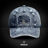 VINTAGE WASHED BASEBAL DENIM CAP | STRAP BACK | STRUCTURED | BRKLYN | FRONT VIEW