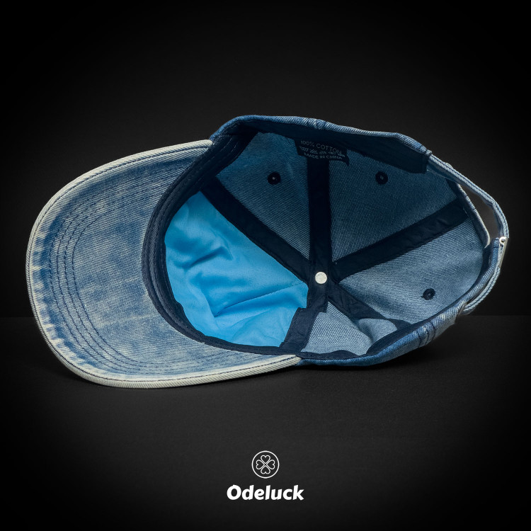 VINTAGE WASHED BASEBAL DENIM CAP | STRAP BACK | STRUCTURED | BRKLYN | INSIDE HAT VIEW