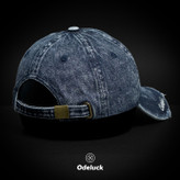VINTAGE WASHED BASEBAL DENIM CAP | STRAP BACK | UNSTRUCTURED | COLORFUL | STRAP - BACK VIEW