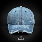 VINTAGE WASHED BASEBAL DENIM CAP | STRAP BACK | UNSTRUCTURED | COLORFUL | FRONT VIEW