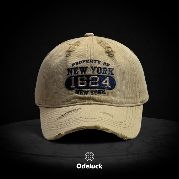 کلاه کپ کتان زاپدار NEW YORK 1624 | استرپ بک | وارداتی | نمای HERO