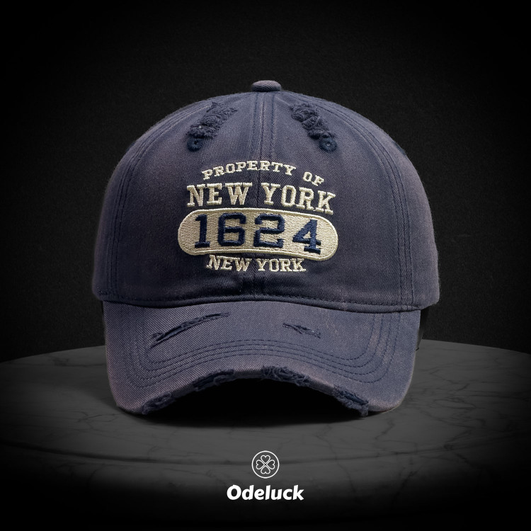 کلاه کپ کتان زاپدار NEW YORK 1624 | استرپ بک | وارداتی | نمای HERO