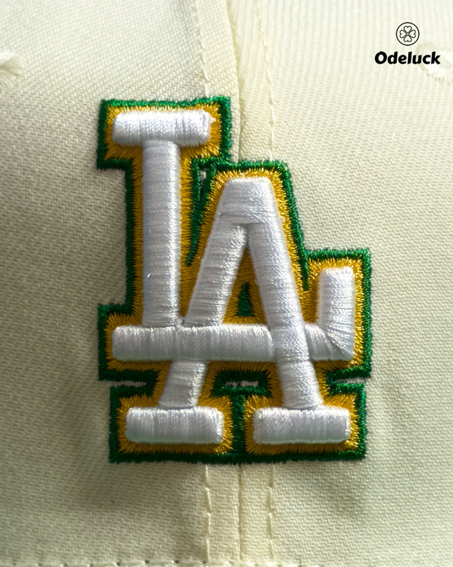 کلاه کپ بک فیت NEW ERA - LA DODGERS 50TH ANNIVERSARY | جزئیات گلدوزی 3 بعدی جلو