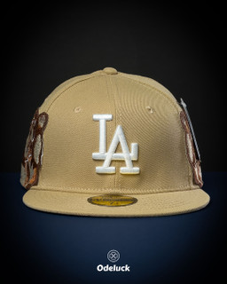 کلاه فیت مشترک نیو ارا و جان استان LA Dodgers رنگ شنی گلدوزی جلو