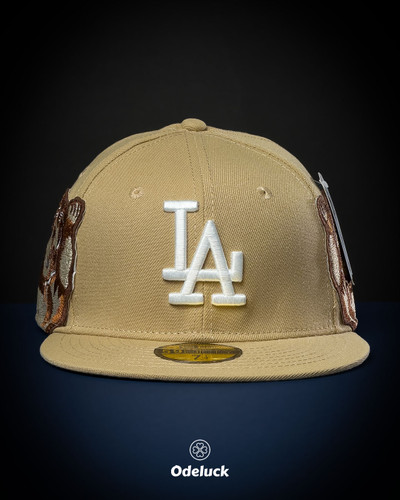 کلاه فیت مشترک نیو ارا و جان استان LA Dodgers رنگ شنی گلدوزی جلو