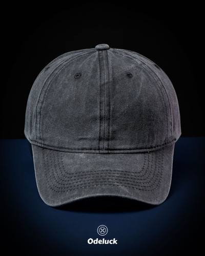 کلاه کپ بیسبالی کتان سنگشور بیسیک وارداتی Dad Hat ادلاک رنگ زغالی