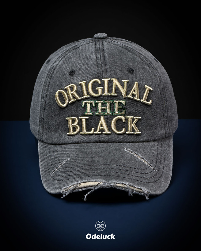 کلاه کپ بیسبالی کتان سنگشور زاپدار رنگ زغالی ORIGINAL THE BLACK ادلاک