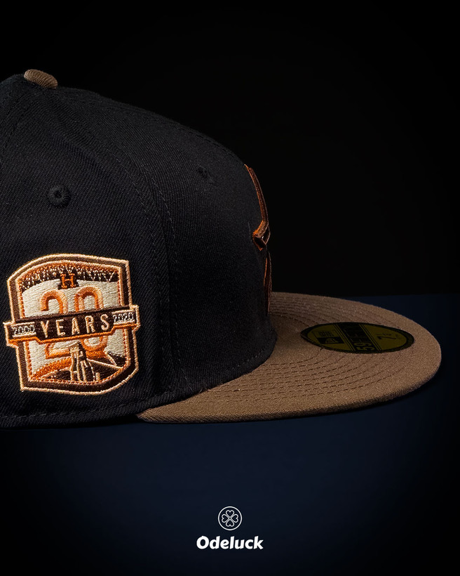 جزئیات پچ گلدوزیشده ۲۰ سالگی Houston Astros 20th Anniversary روی کلاه نیو ارا