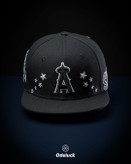کلاه کپ بک فیت نیو ارا LOS ANGELES ANGELS STARS مشکی با لوگوی A و ستارههای شبرنگ