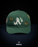 کلاه کپ اسنپ بک نیو ارا OAKLAND ATHLETICS BUTTERFLY کاستوم سبز نمای روبرو