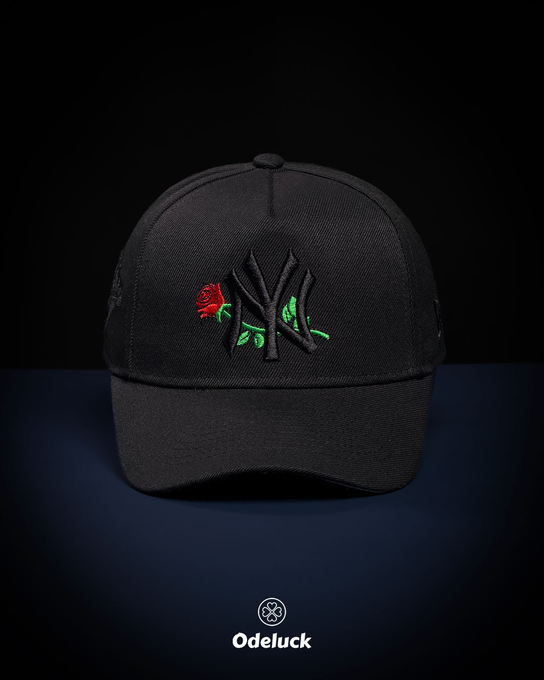 کلاه کپ اسنپ بک نیو ارا NY YANKEES ROSE مشکی ۵ پنل ای فریم نمای روبرو