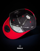 نمای کامل داخل کلاه کپ نیو ارا 9FIFTY مشکی قرمز و لیبلهای اصالت کالا