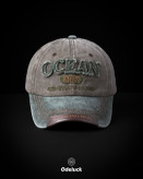کلاه بیسبالی کتان سنگشور OCEAN رنگ خاکی زیتونی با نقاب سبز شسته کد 232