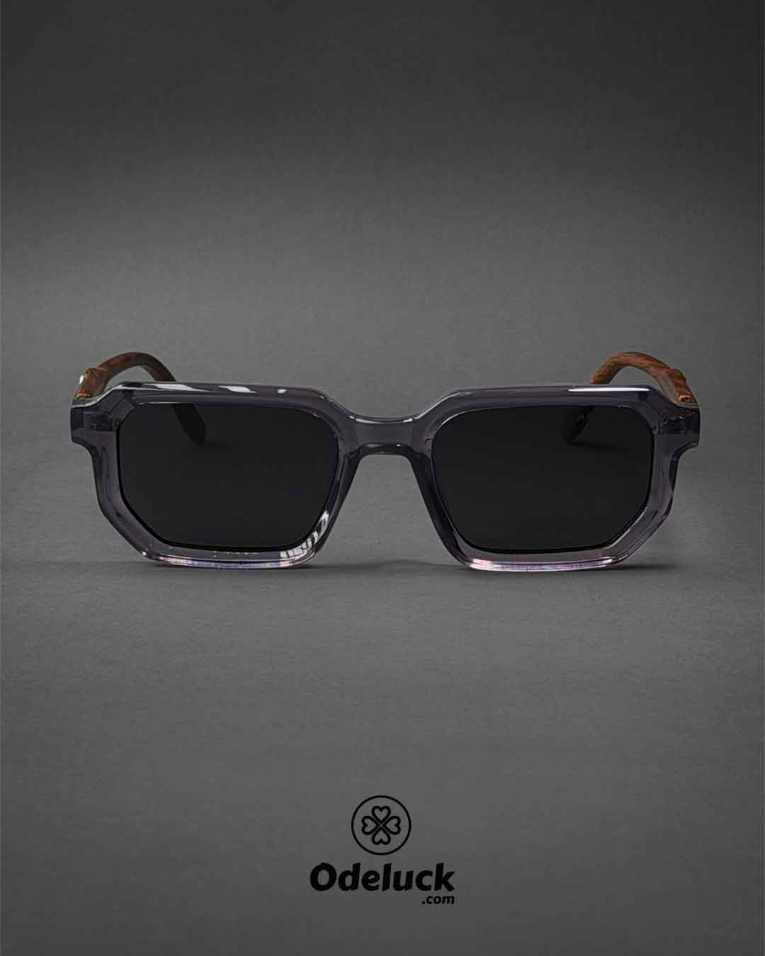 نمای کامل روبرو عینک آفتابی MOSCOT JW 7007 فریم خاکستری شفاف کد 463