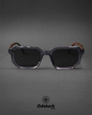 نمای کامل روبرو عینک آفتابی MOSCOT JW 7007 فریم خاکستری شفاف کد 463