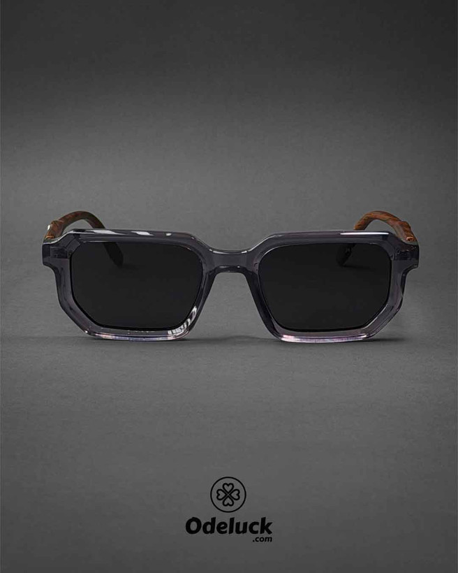نمای کامل روبرو عینک آفتابی MOSCOT JW 7007 فریم خاکستری شفاف کد 463