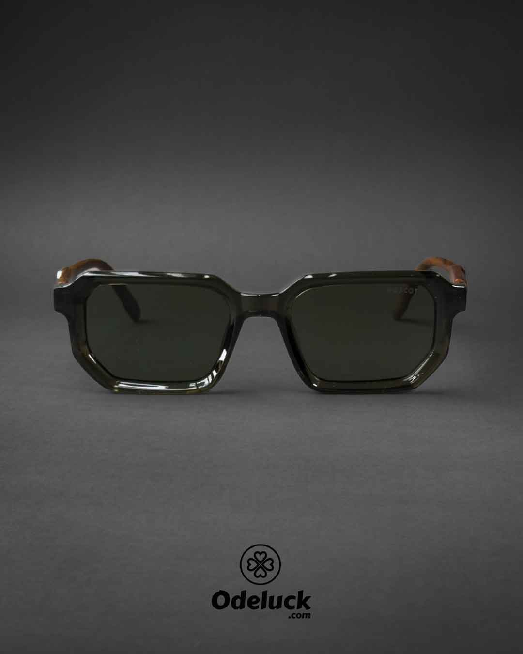 نمای کامل روبرو عینک آفتابی MOSCOT JW 7007 فریم زیتونی دودی کریستالی کد 465