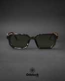 نمای کامل روبرو عینک آفتابی MOSCOT JW 7007 فریم زیتونی دودی کریستالی کد 465