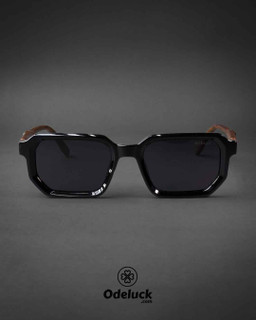 نمای کامل روبرو عینک آفتابی چندضلعی MOSCOT مشکی براق کد 466