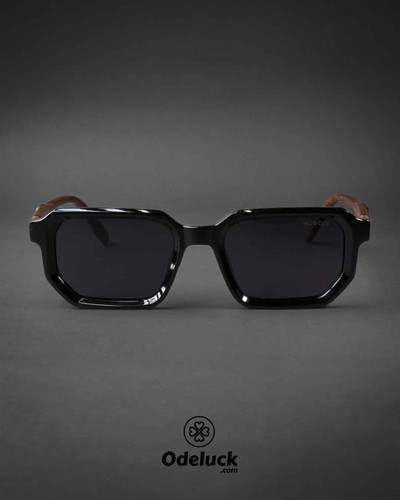نمای کامل روبرو عینک آفتابی چندضلعی MOSCOT مشکی براق کد 466