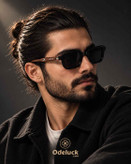 استایل تنخور مدل مردانه با عینک آفتابی MOSCOT مشکی براق کد 466
