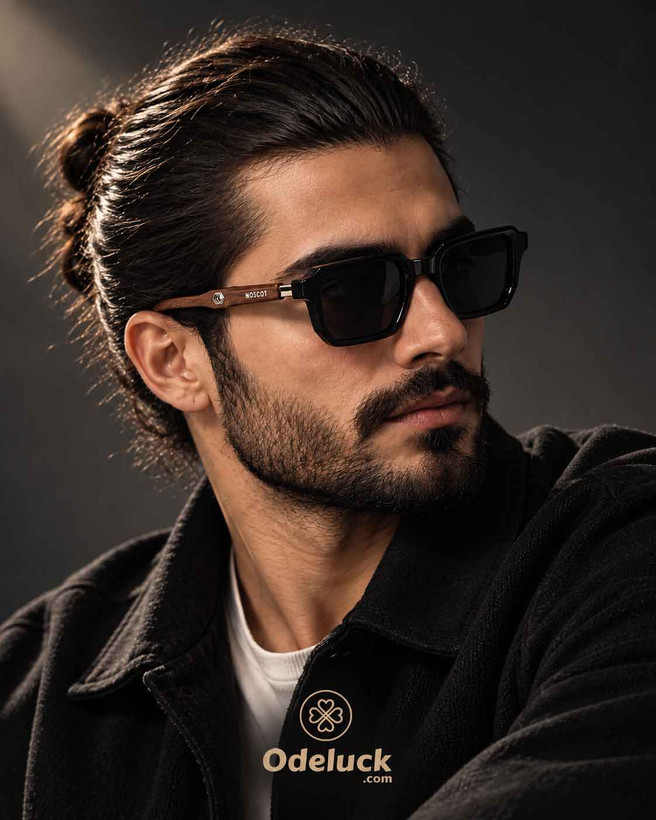 استایل تنخور مدل مردانه با عینک آفتابی MOSCOT مشکی براق کد 466