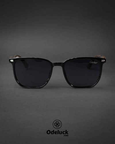 نمای کامل روبرو عینک آفتابی CARTIER فریم مشکی مدل TC4953 کد 468