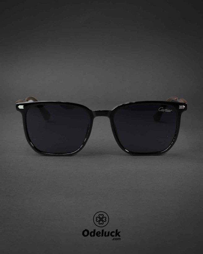 نمای کامل روبرو عینک آفتابی CARTIER فریم مشکی مدل TC4953 کد 468