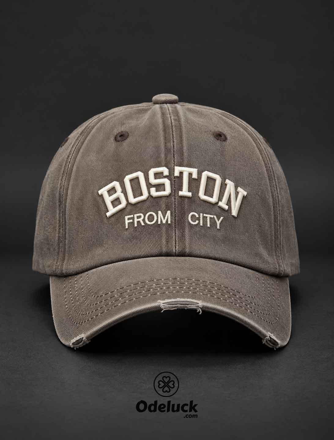 کلاه کتان سنگشور بیسبالی boston کد 223 نمای روبرو رنگ قهوه ای