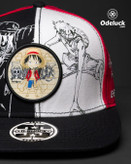 نمای نزدیک پچ شخصیت لوفی و طراحی مانگای کلاه ONE PIECE کد 495