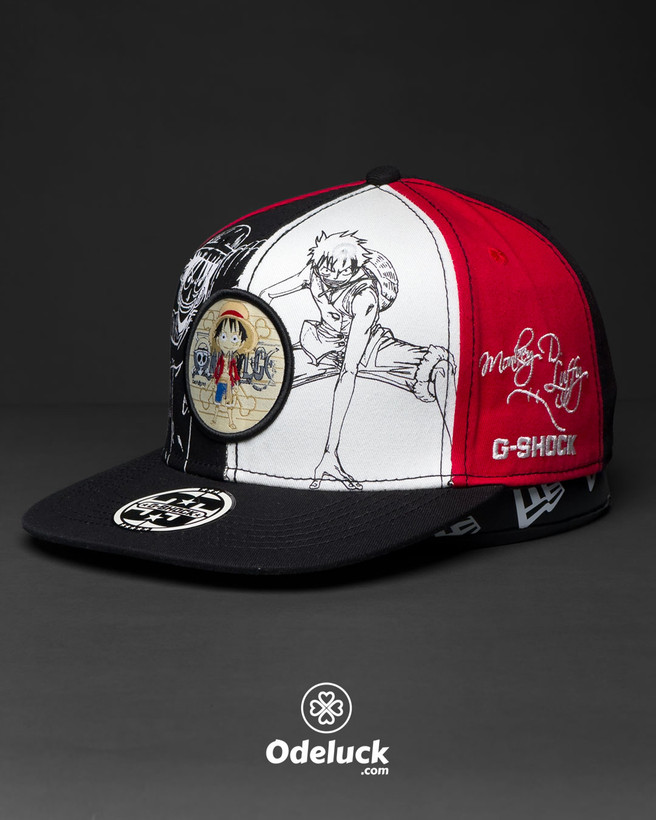 نمای جانبی کلاه G-SHOCK وان پیس با نوشته Monkey D Luffy کد 495