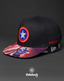 نمای سهرخ کلاه نیو ارا Captain America مشکی با نوشته قرمز G-SHOCK کد 499